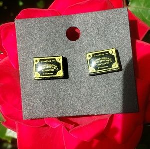 Mini Ouija Board Earrings/ Stainless Steel posts/ Resin Jewelry/ Yellow